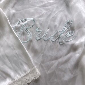White satin bridal robe